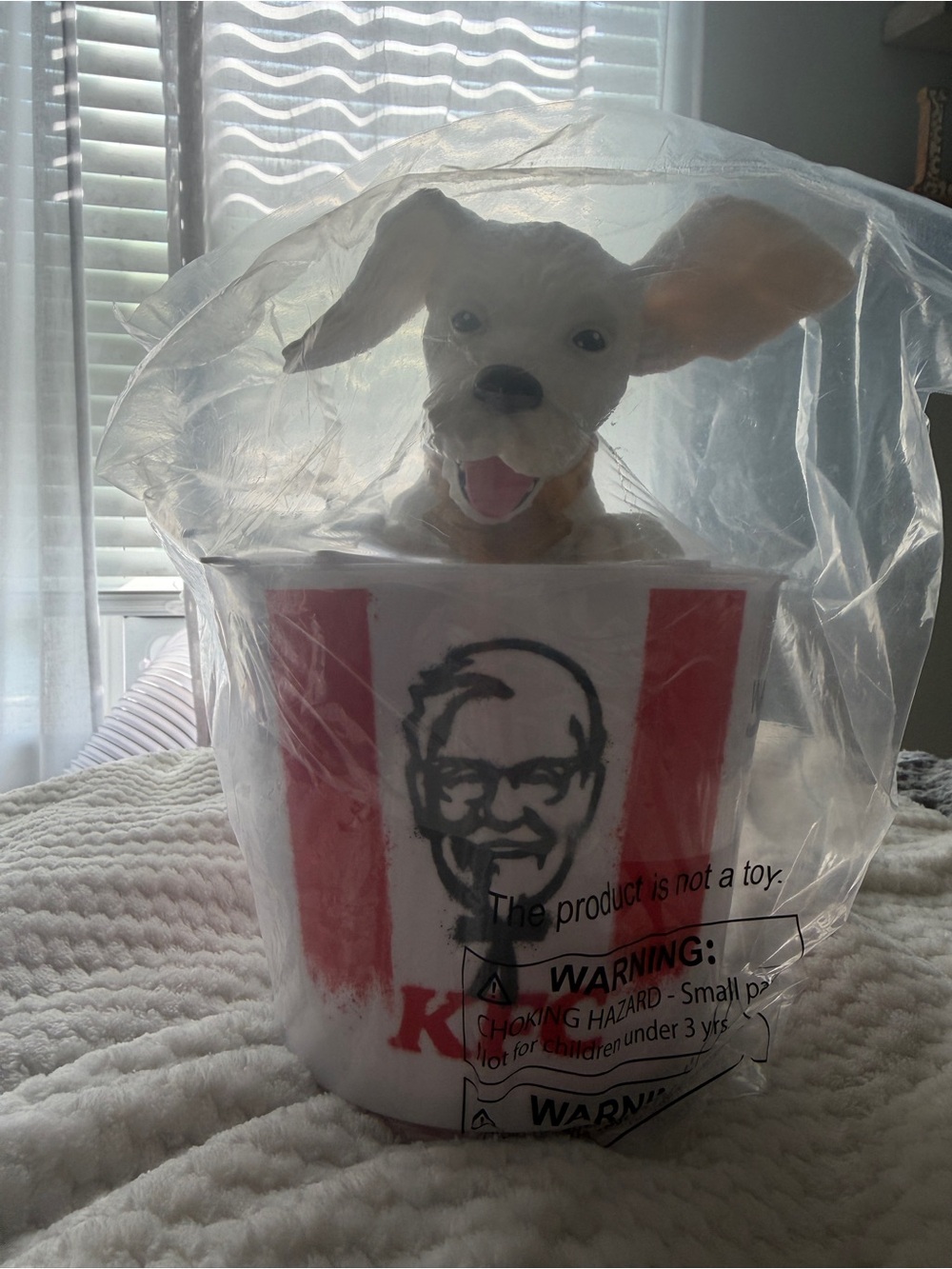 KFC X Supergirl Collectable Popcorn Bucket W/Krypto Pup. Sealed in Bag.